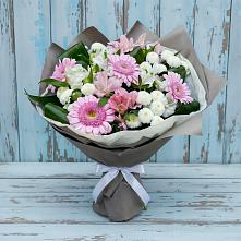Букет цветов из:  Герберы, Альстромерии и Хризантемы в Лахденпохье