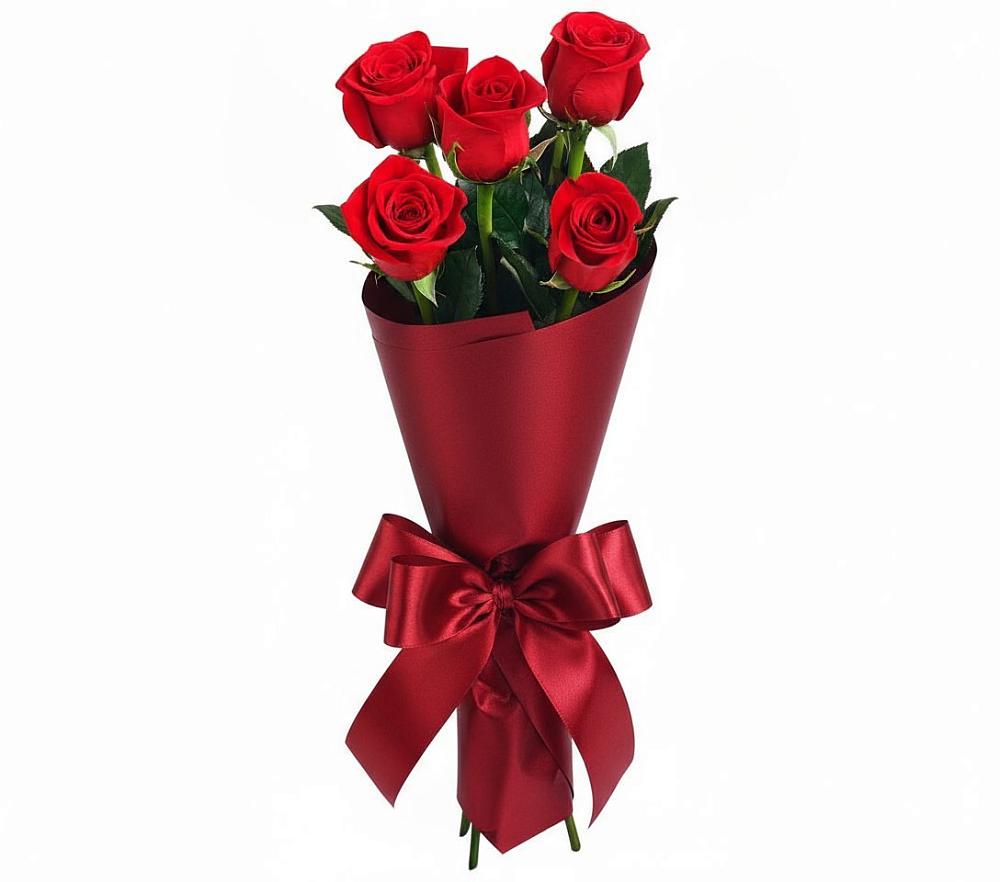 Букет 5 Красных роз Эдлесс Лав в Лахденпохье
