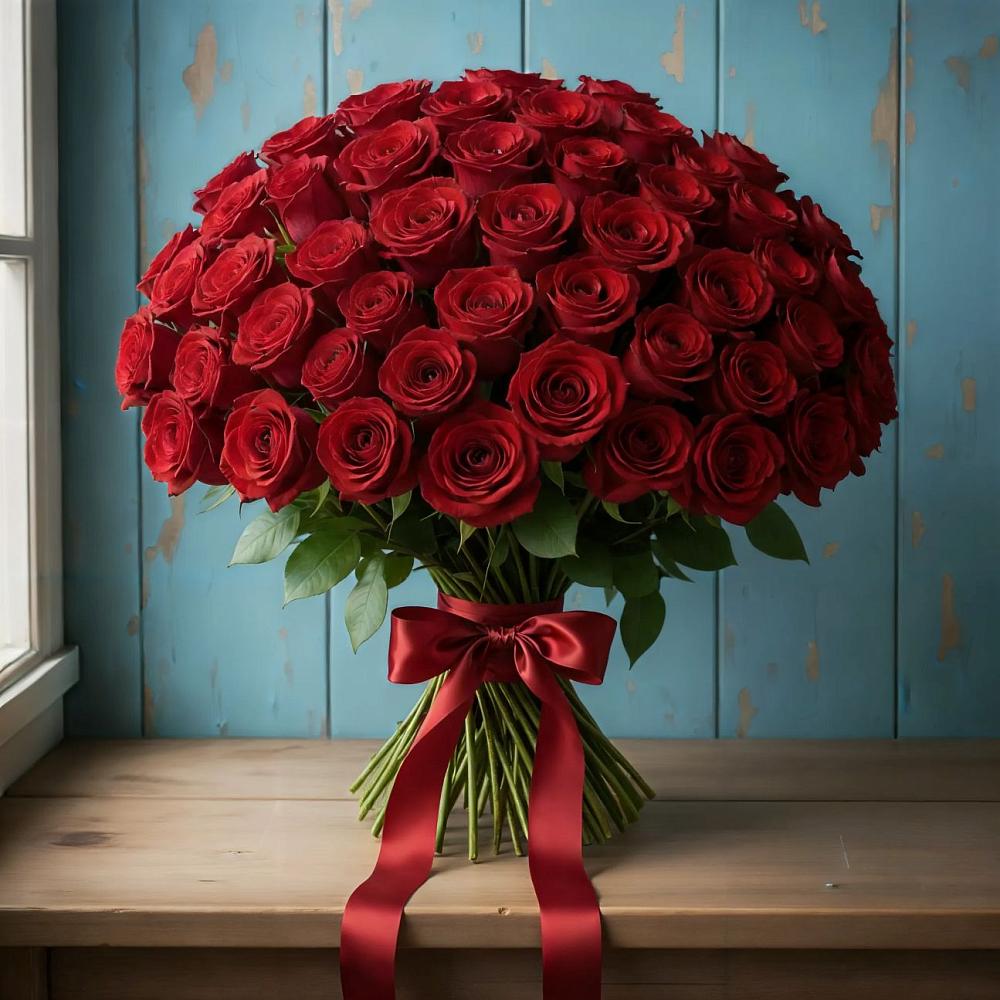 Букет Красные розы Блэк Меджик в Лахденпохье