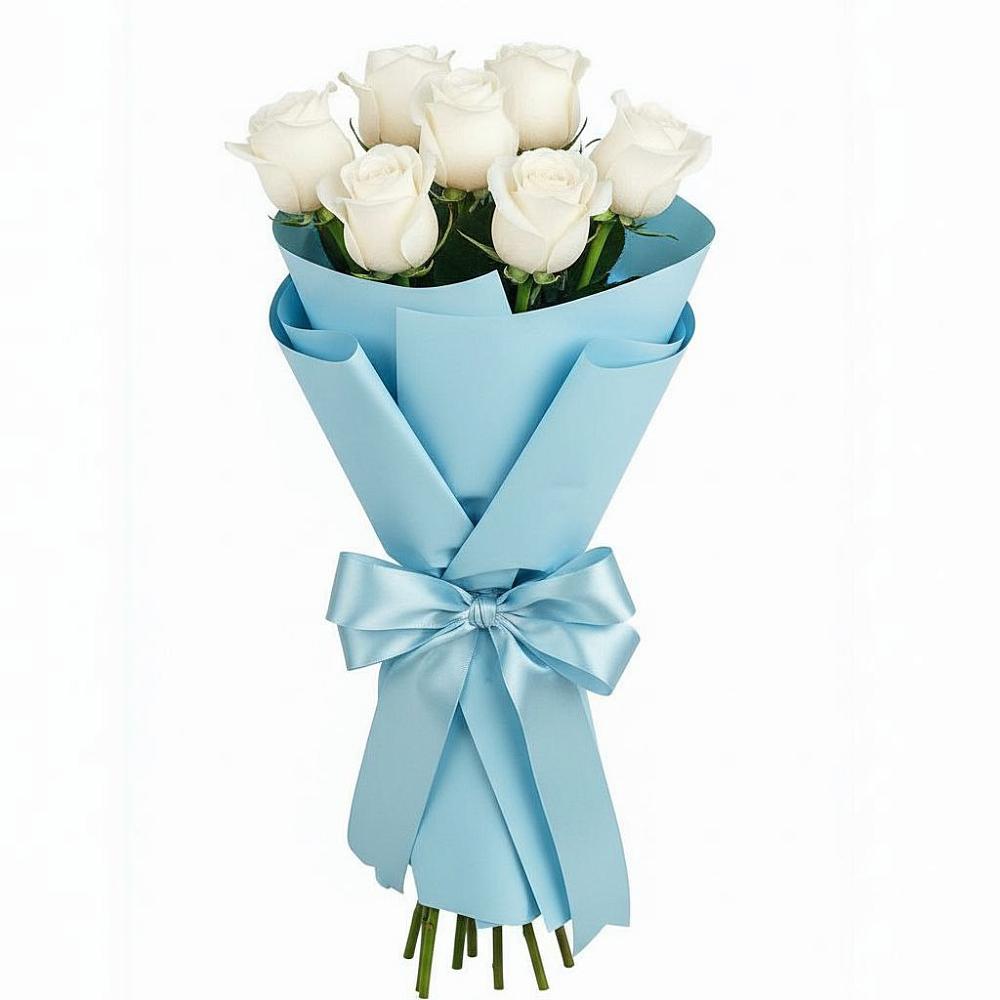 Букет 7 белых роз Проуд в Лахденпохье