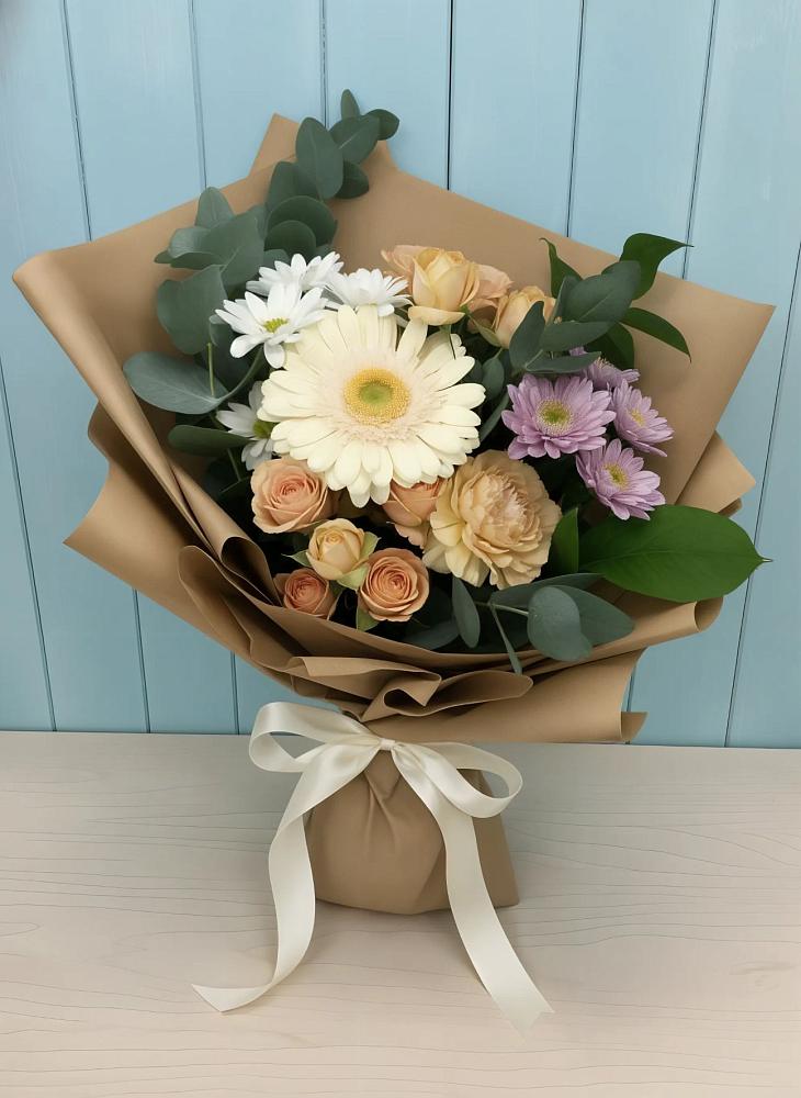 Букет цветов из: Герберы и Хризантемы в Лахденпохье