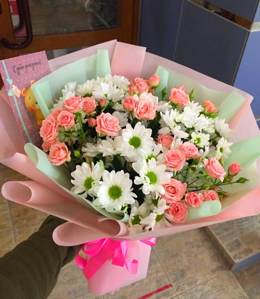 Букет цветов из: Розы и Хризантемы в Лахденпохье