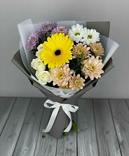 Букет цветов из:  Розы, Герберы и Хризантемы в Лахденпохье