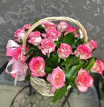 Цветочная композиция из Розы в корзине #REPLACE_PRED# Лахденпохье