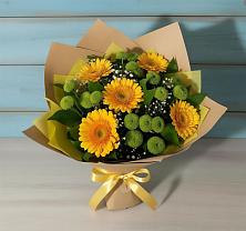 Букет цветов из:  Герберы и Хризантемы в Лахденпохье