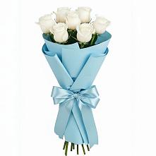 Букет 7 белых роз Проуд в Лахденпохье