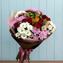 Букет цветов из:  Розы, Хризантемы и Альстромерии в Лахденпохье