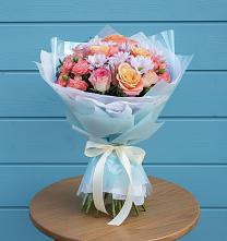 Букет цветов из:  Хризантемы и Розы в Лахденпохье