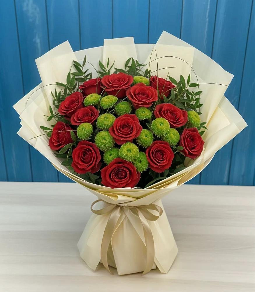 Букет цветов из: Розы и Хризантемы в Лахденпохье