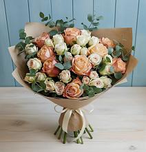 Букет цветов из:  Альстромерии и Розы в Лахденпохье